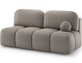Canapea extensibila 2 locuri ELTAP, Nuwia, 200x102x100 cm, lemn/plush din poliester, bej inchis