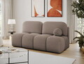 Canapea extensibila 2 locuri ELTAP, Nuwia, 200x102x100 cm, lemn/catifea din poliester, maro deschis