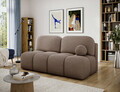 Canapea extensibila 2 locuri ELTAP, Nuwia, 200x102x100 cm, lemn/catifea din poliester, maro deschis