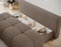 Canapea extensibila 2 locuri ELTAP, Nuwia, 200x102x100 cm, lemn/catifea din poliester, maro deschis