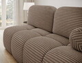 Canapea extensibila 2 locuri ELTAP, Nuwia, 200x102x100 cm, lemn/catifea din poliester, maro deschis