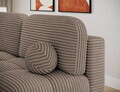 Canapea extensibila 2 locuri ELTAP, Nuwia, 200x102x100 cm, lemn/catifea din poliester, maro deschis