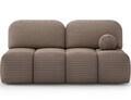 Canapea extensibila 2 locuri ELTAP, Nuwia, 200x102x100 cm, lemn/catifea din poliester, maro deschis
