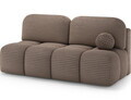 Canapea extensibila 2 locuri ELTAP, Nuwia, 200x102x100 cm, lemn/catifea din poliester, maro deschis