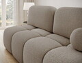 Canapea extensibila 2 locuri ELTAP, Nuwia, 200x102x100 cm, lemn/tesatura boucle, bej inchis
