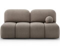 Canapea extensibila 2 locuri ELTAP, Nuwia, 200x102x100 cm, lemn/tesatura boucle, bej inchis