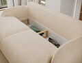 Canapea extensibila 3 locuri ELTAP, Avuela, 250x105x94 cm, lemn/tesatura chenille, bej deschis
