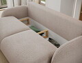 Canapea extensibila 3 locuri ELTAP, Avuela, 250x105x94 cm, lemn/tesatura boucle, bej