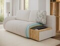 Canapea extensibila 3 locuri ELTAP, Avuela, 250x105x94 cm, lemn/tesatura boucle, bej