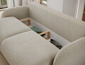 Canapea extensibila 3 locuri ELTAP, Avuela, 250x105x94 cm, lemn/tesatura boucle, bej