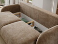 Canapea extensibila 3 locuri ELTAP, Avuela, 250x105x94 cm, lemn/tesatura chenille, maro deschis