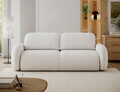 Canapea extensibila 3 locuri ELTAP, Avuela, 250x105x94 cm, lemn/tesatura boucle, alb