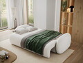 Canapea extensibila 3 locuri ELTAP, Avuela, 250x105x94 cm, lemn/tesatura boucle, alb