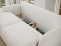 Canapea extensibila 3 locuri ELTAP, Avuela, 250x105x94 cm, lemn/tesatura boucle, alb