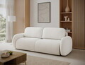 Canapea extensibila 3 locuri ELTAP, Avuela, 250x105x94 cm, lemn/tesatura boucle, alb