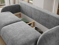 Canapea extensibila 3 locuri ELTAP, Avuela, 250x105x94 cm, lemn/tesatura chenille, gri