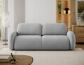 Canapea extensibila 3 locuri ELTAP, Avuela, 250x105x94 cm, lemn/tesatura boucle, gri