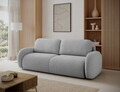 Canapea extensibila 3 locuri ELTAP, Avuela, 250x105x94 cm, lemn/tesatura boucle, gri