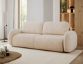 Canapea extensibila 3 locuri ELTAP, Avuela, 250x105x94 cm, lemn/plush din poliester, bej deschis