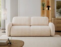 Canapea extensibila 3 locuri ELTAP, Avuela, 250x105x94 cm, lemn/plush din poliester, bej deschis