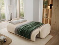 Canapea extensibila 3 locuri ELTAP, Avuela, 250x105x94 cm, lemn/plush din poliester, bej deschis