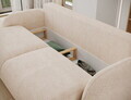 Canapea extensibila 3 locuri ELTAP, Avuela, 250x105x94 cm, lemn/plush din poliester, bej deschis