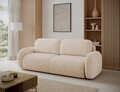 Canapea extensibila 3 locuri ELTAP, Avuela, 250x105x94 cm, lemn/plush din poliester, bej deschis