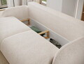 Canapea extensibila 3 locuri ELTAP, Avuela, 250x105x94 cm, lemn/tesatura chenille, alb murdar