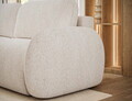 Canapea extensibila 3 locuri ELTAP, Avuela, 250x105x94 cm, lemn/tesatura chenille, alb murdar