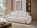 Canapea extensibila 3 locuri ELTAP, Avuela, 250x105x94 cm, lemn/tesatura chenille, alb murdar