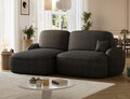 Coltar extensibil stanga 3 locuri ELTAP, Tesalia, 240x150x93 cm, lemn/tesatura boucle, gri inchis