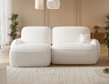 Coltar extensibil stanga 3 locuri ELTAP, Tesalia, 240x150x93 cm, lemn/tesatura boucle, alb
