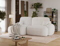 Coltar extensibil stanga 3 locuri ELTAP, Tesalia, 240x150x93 cm, lemn/tesatura boucle, alb