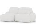 Coltar extensibil stanga 3 locuri ELTAP, Tesalia, 240x150x93 cm, lemn/tesatura boucle, alb