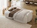 Coltar extensibil stanga 3 locuri ELTAP, Tesalia, 240x150x93 cm, lemn/tesatura boucle, alb