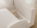 Coltar extensibil stanga 3 locuri ELTAP, Tesalia, 240x150x93 cm, lemn/tesatura boucle, alb