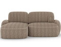 Coltar extensibil stanga 3 locuri ELTAP, Tesalia, 240x150x93 cm, lemn/catifea din poliester, maro deschis