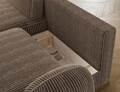 Coltar extensibil stanga 3 locuri ELTAP, Tesalia, 240x150x93 cm, lemn/catifea din poliester, maro deschis