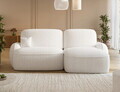 Coltar extensibil dreapta 3 locuri ELTAP, Tesalia, 240x150x93 cm, lemn/tesatura boucle, alb