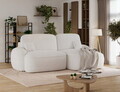Coltar extensibil dreapta 3 locuri ELTAP, Tesalia, 240x150x93 cm, lemn/tesatura boucle, alb