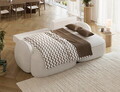 Coltar extensibil dreapta 3 locuri ELTAP, Tesalia, 240x150x93 cm, lemn/tesatura boucle, alb