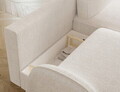 Coltar extensibil dreapta 3 locuri ELTAP, Tesalia, 240x150x93 cm, lemn/tesatura boucle, alb
