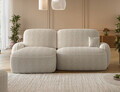 Coltar extensibil stanga 3 locuri ELTAP, Tesalia, 240x150x93 cm, lemn/catifea din poliester, bej deschis