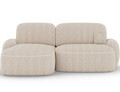 Coltar extensibil stanga 3 locuri ELTAP, Tesalia, 240x150x93 cm, lemn/catifea din poliester, bej deschis