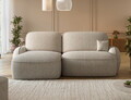 Coltar extensibil stanga 3 locuri ELTAP, Tesalia, 240x150x93 cm, lemn/tesatura boucle, bej inchis