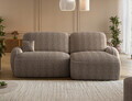 Coltar extensibil dreapta 3 locuri ELTAP, Tesalia, 240x150x93 cm, lemn/catifea din poliester, maro deschis