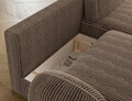 Coltar extensibil dreapta 3 locuri ELTAP, Tesalia, 240x150x93 cm, lemn/catifea din poliester, maro deschis
