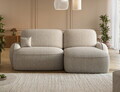 Coltar extensibil dreapta 3 locuri ELTAP, Tesalia, 240x150x93 cm, lemn/tesatura boucle, bej inchis