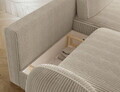 Coltar extensibil dreapta 3 locuri ELTAP, Tesalia, 240x150x93 cm, lemn/catifea din poliester, bej deschis