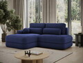 Coltar extensibil stanga 3 locuri ELTAP, Ripeli, 217x175x96 cm, lemn/catifea din poliester, albastru inchis